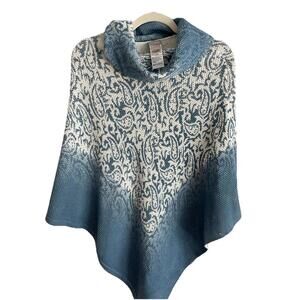 Chico’s women poncho Cozy Cowl Neck Lite Weight knit One Size